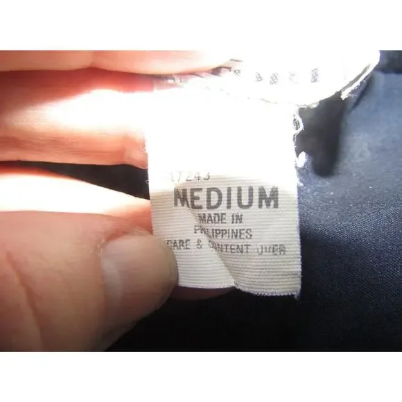 Natori Navy Floral Embroidered Kimono Robe Women's Medium Belted Satin Loungewea - Picture 7 of 9